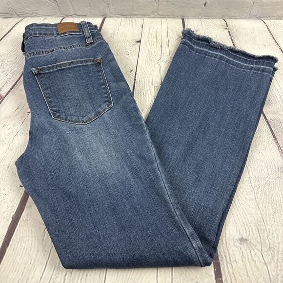 Judy Blue Jeans Womens 5/27 Mid Rise Bootcut Fit Fringe Hem - Picture 1 of 11